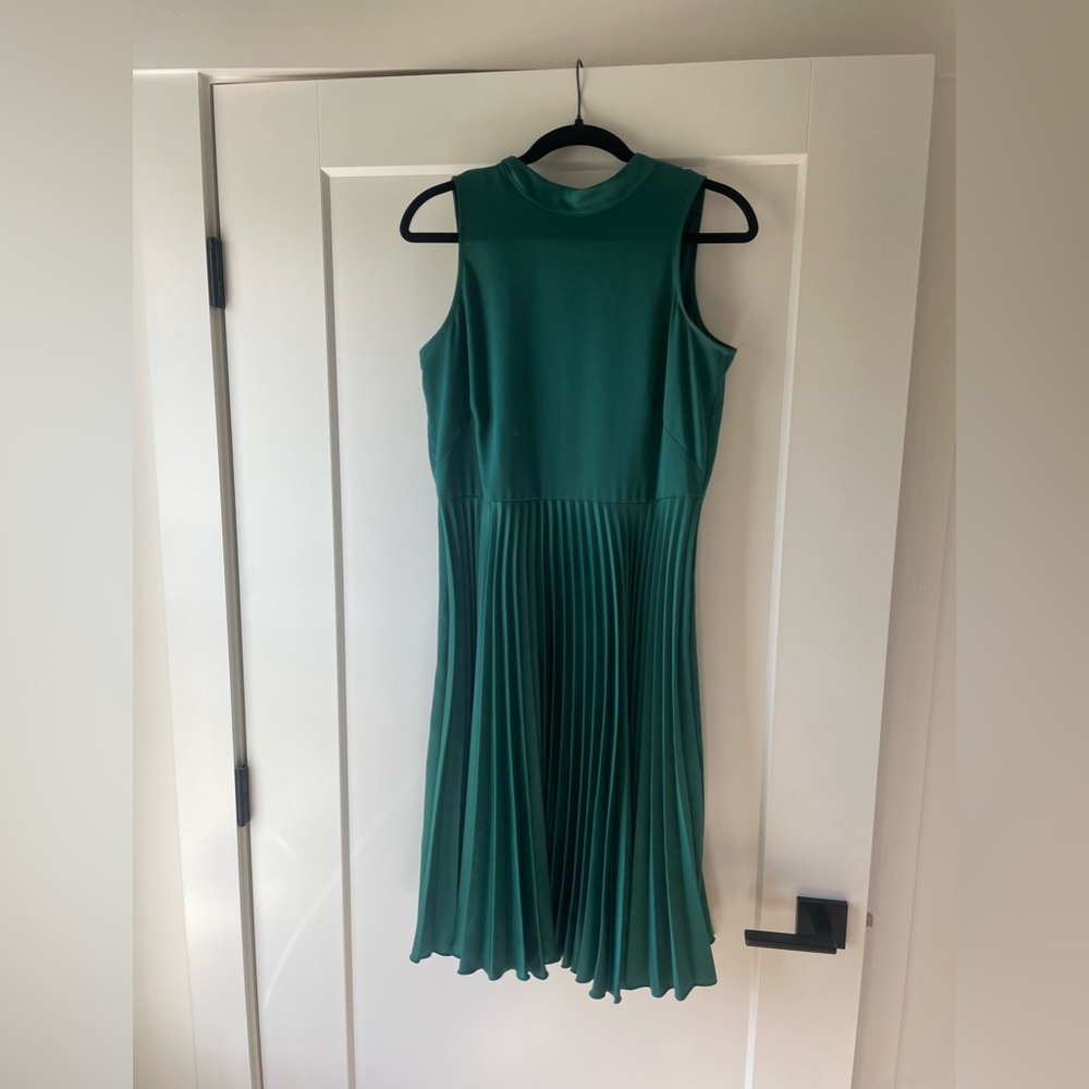 ASOS Sleeveless Green Pleated Midi Dress